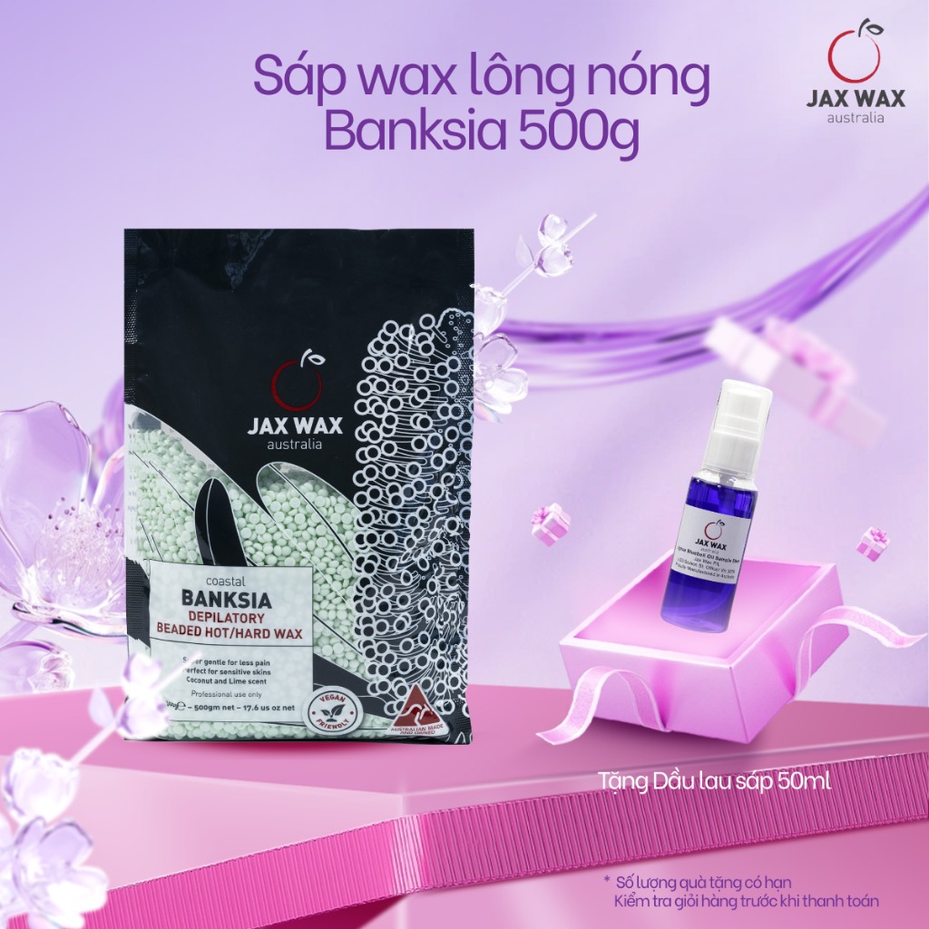 Sáp wax lông nóng dạng hạt Jax Wax Australia Banksia 500gr (Úc)