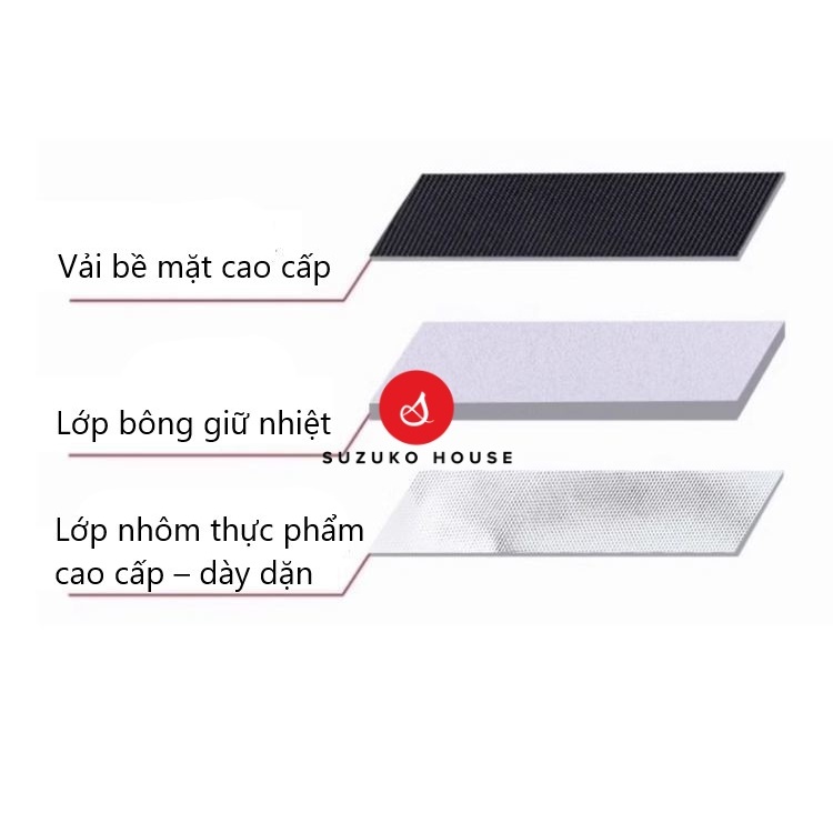 Túi đựng bình nước giữ nhiệt lót bạc SUZUKO HOUSE, giỏ đựng cốc ly xách cầm tay mang đi văn phòng cafe TB04 | BigBuy360 - bigbuy360.vn