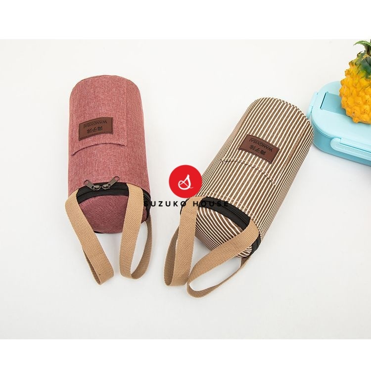 Túi đựng bình nước giữ nhiệt lót bạc SUZUKO HOUSE, giỏ đựng cốc ly xách cầm tay mang đi văn phòng cafe TB04 | BigBuy360 - bigbuy360.vn