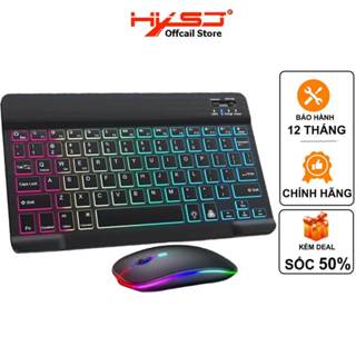  Bộ bàn phím và chuột không dây Bluetooth có LED RGB thích hợp cho máy tính bảng iPad  điện thoại 