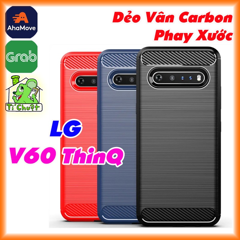[Ảnh Thật] Ốp Lưng LG V60 ThinQ 5G Vân 3D Carbon Phay Xước Chống Sốc