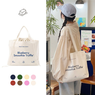  Túi tote canvas dày dặn trượt nước nhiều ngăn thiết kế Butter Club Blueberry size lớn đựng vừa laptop 