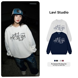  Áo Sweater Nỉ Lông Cáo Lavi Studio Unisex Nam Nữ Local Brand  Cat 