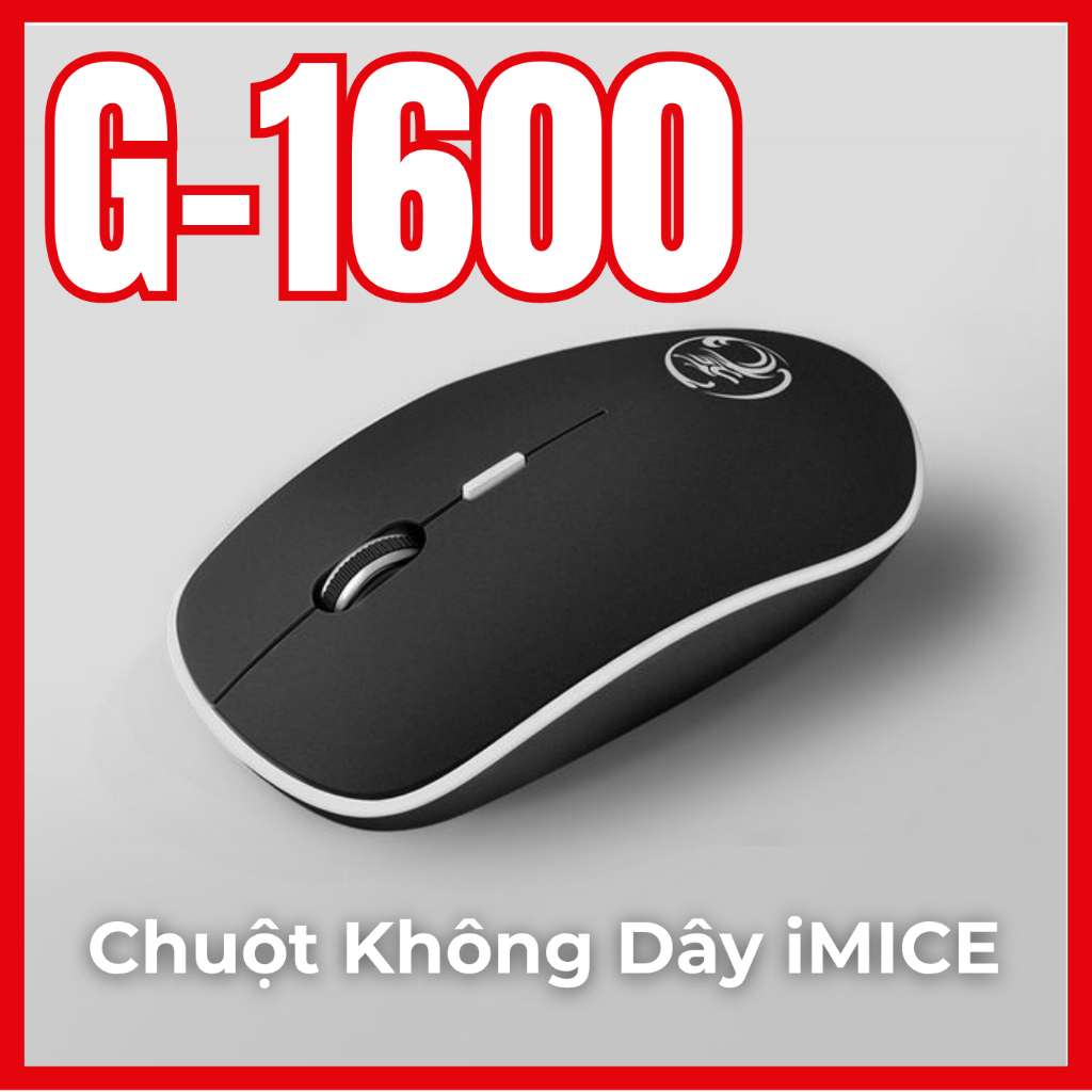 Chuột Không Dây IMICE G-1600 Plus 2.4GHz – Chuột DPI 1600 Kết Nối USB – Dùng Cho Laptop, PC