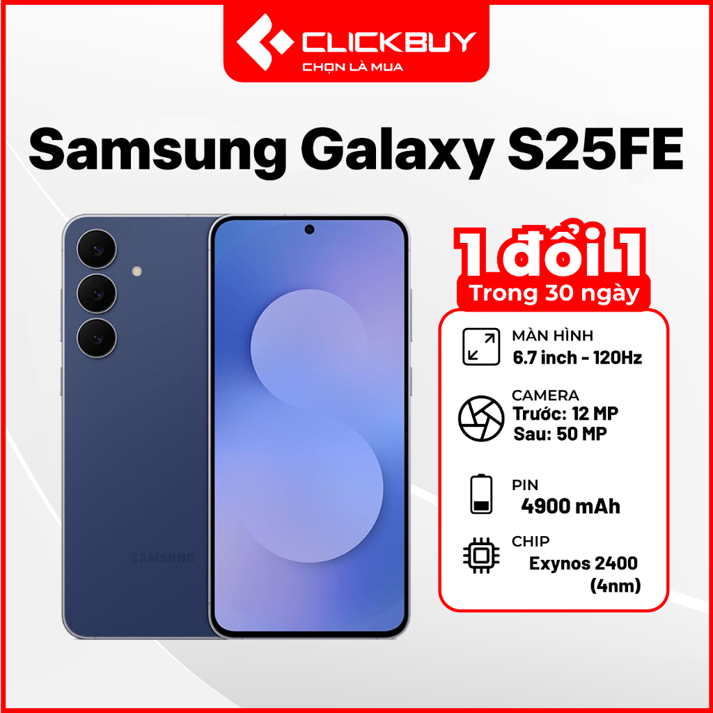 Điện Thoại Samsung Galaxy S25 FE 5G RAM 8GB Bộ Nhớ 128GB Chip Exynos 2400 Dynamic AMOLED 2X | BigBuy360 - bigbuy360.vn