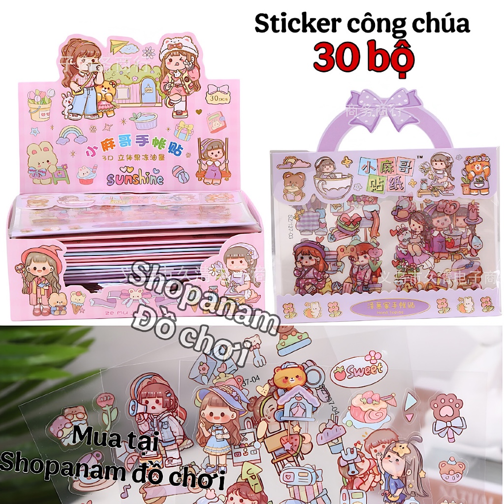 Hộp 30 bộ sticker công chúa mã DV30