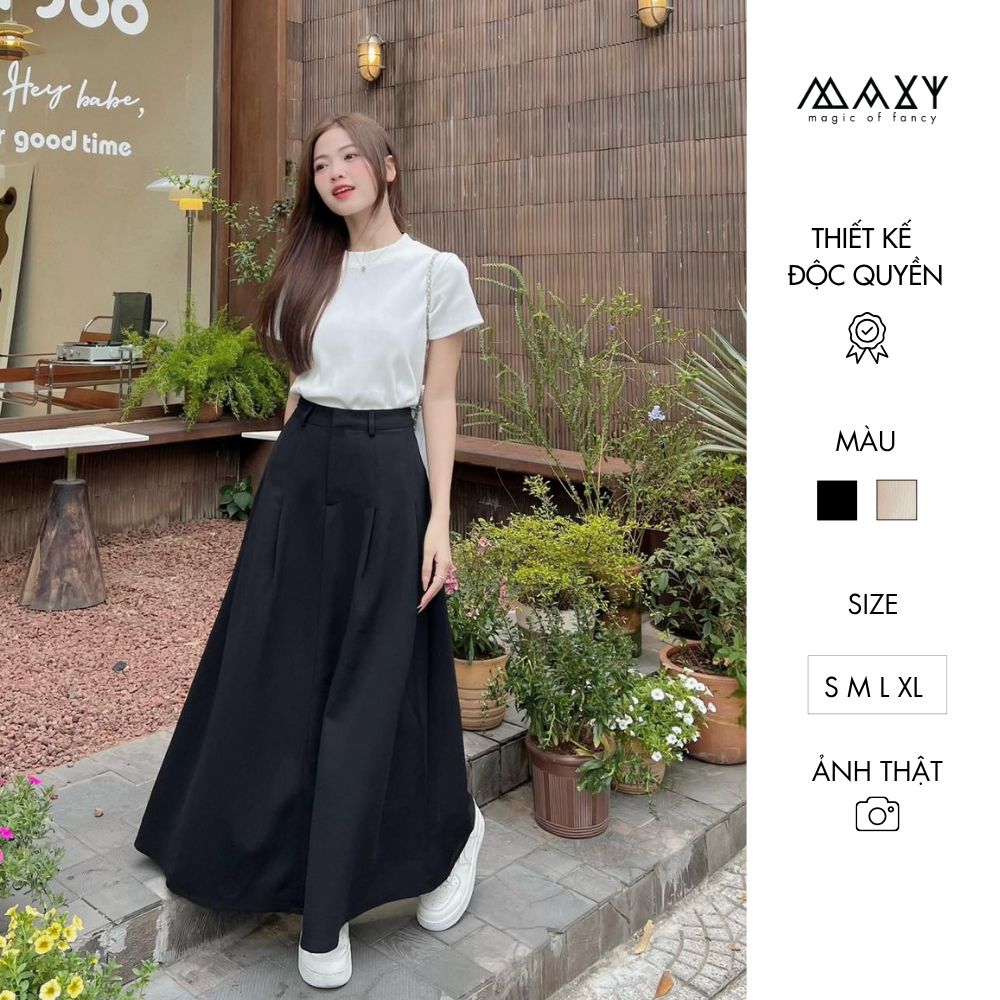 [ SALE ] Chân váy dáng xòe xếp ly Long Pleated Skirt Maxy Workshop