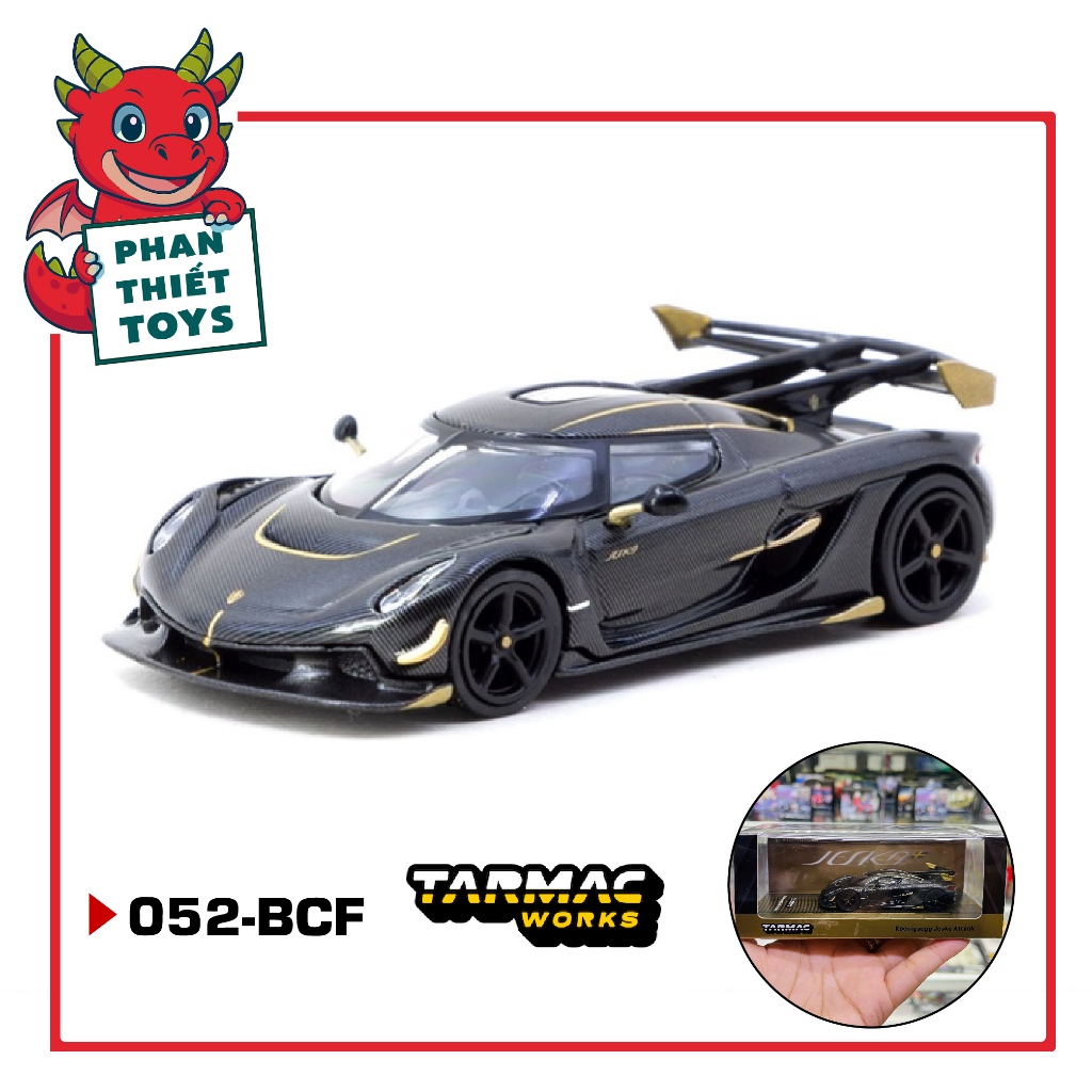 Mô hình xe Koenigsegg Jesko Attack Black Carbon Fiber Special Edition tỉ lệ 1:64 Tarmac Works T64G-T