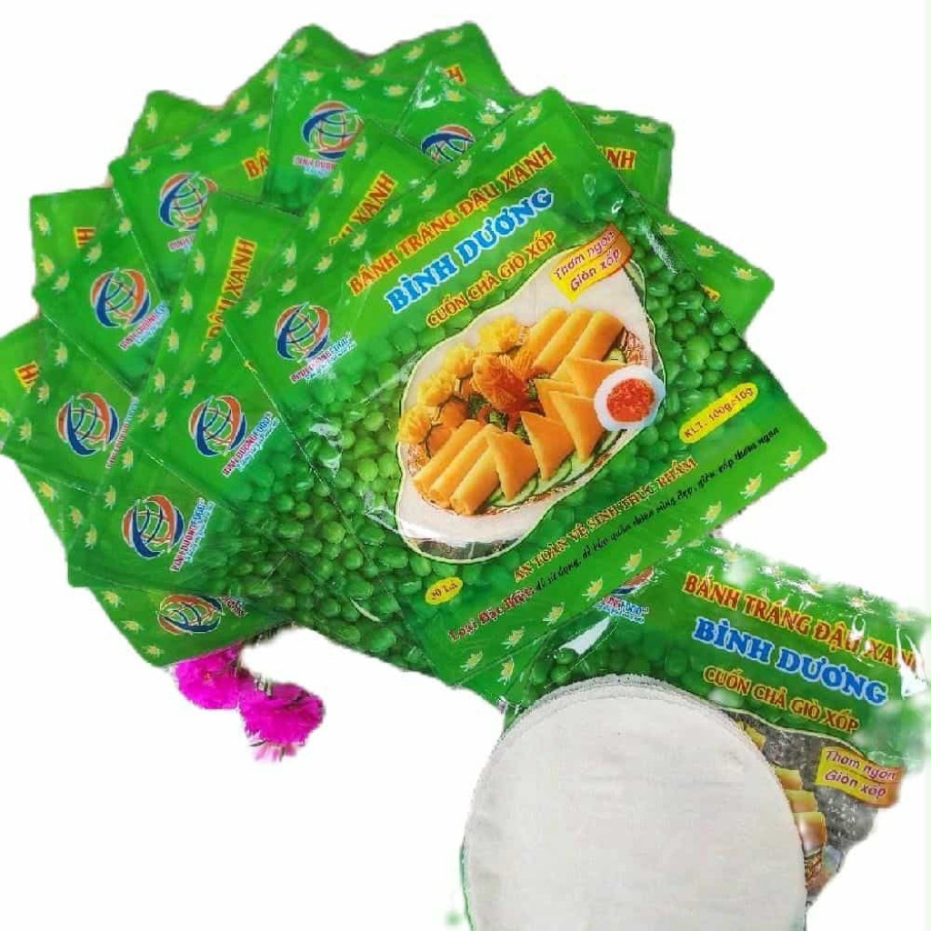 bánh tráng bò bía đậu xanh cuốn chả giò,giòn xốp,hsd 6 thang