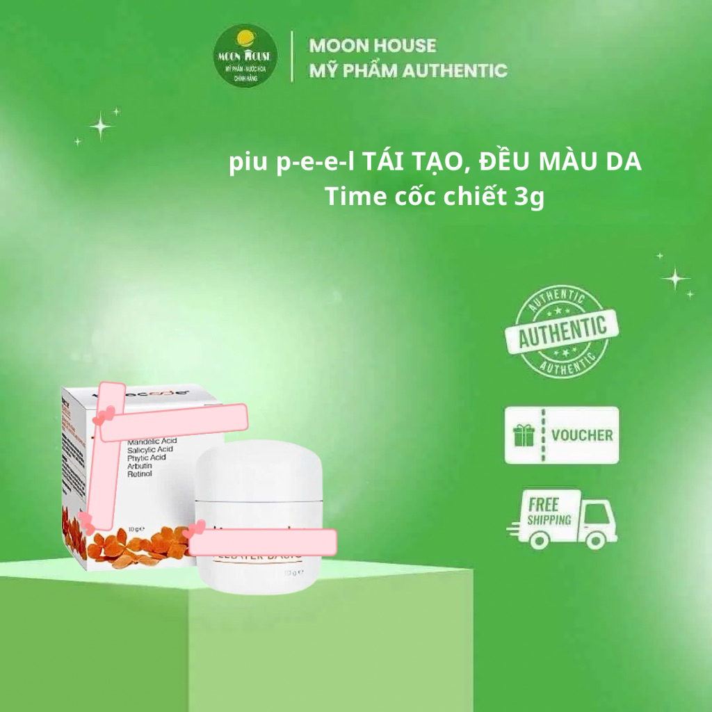 piu p-e-e-l TÁI TẠO, ĐỀU MÀU DA Time cốc chiết 3g