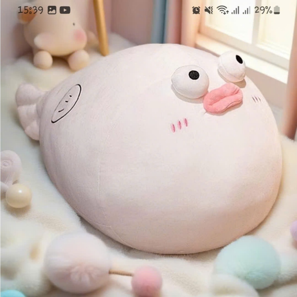 (HCM - Hoả Tốc 2h) Gấu Bông Cá Nóc 2 Màu Hồng Trắng Size 30cm 50cm Bông Gòn Tinh Khiết Đàn Hồi Tốt -