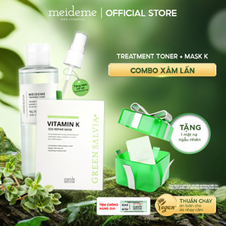   Combo  Mặt Nạ SOS Vitamin K MEIDEME Green Salvia  5 miếng hộp  + Toner MEIDEME Green Salvia Treatment Toner 200ml 