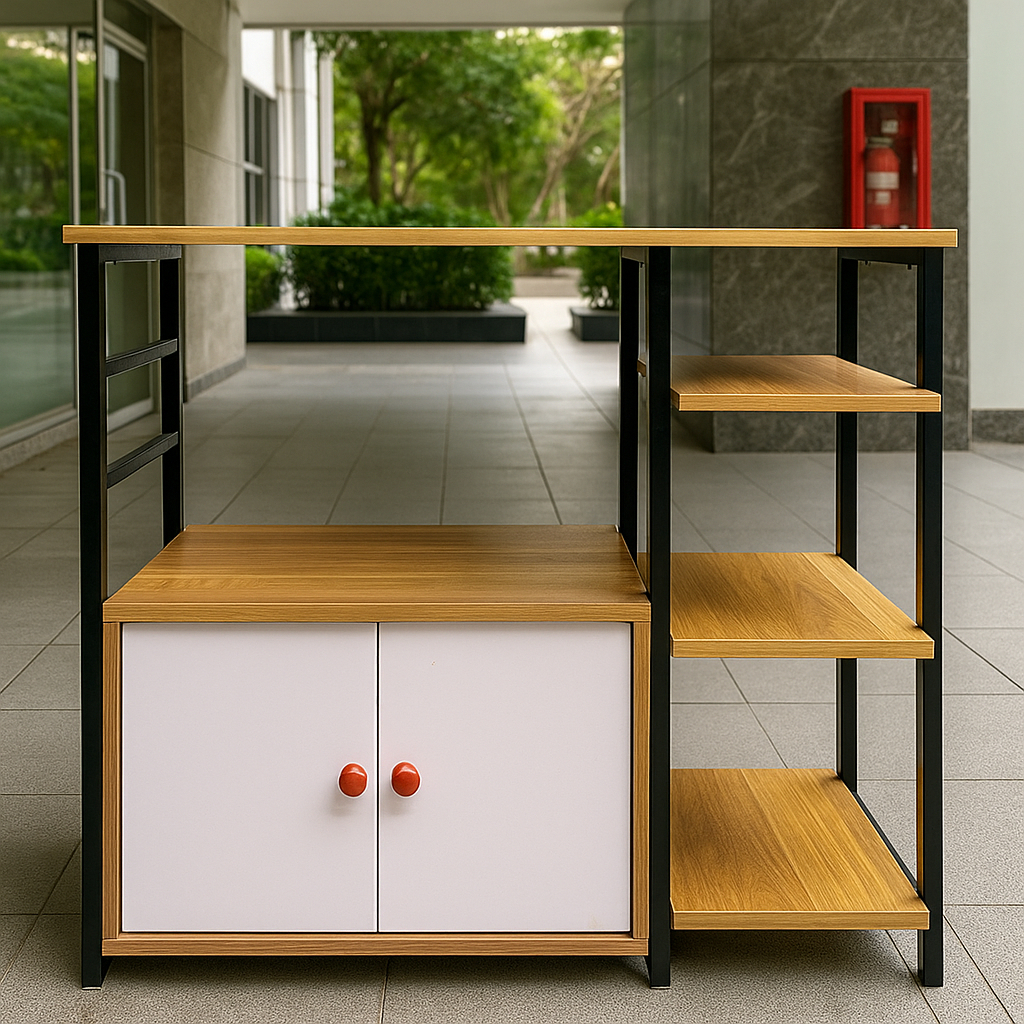 Kệ Bếp - Kệ Để Lò Vi Sóng Có Ngăn Tủ Dày Dặn Bền Đẹp Giúp Căn Phòng Gọn Gàng Ngăn Nắp