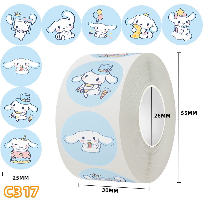 Bán lẻ 50-100-200 hình dán sticker Cinamon/Cinamoroll dễ thương