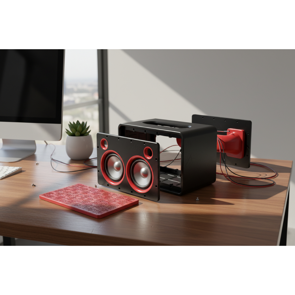 BOX Stereo 2.0 in 3D đóng trước sau cho cặp cụm mỏng hoặc củ loa 3in DIY