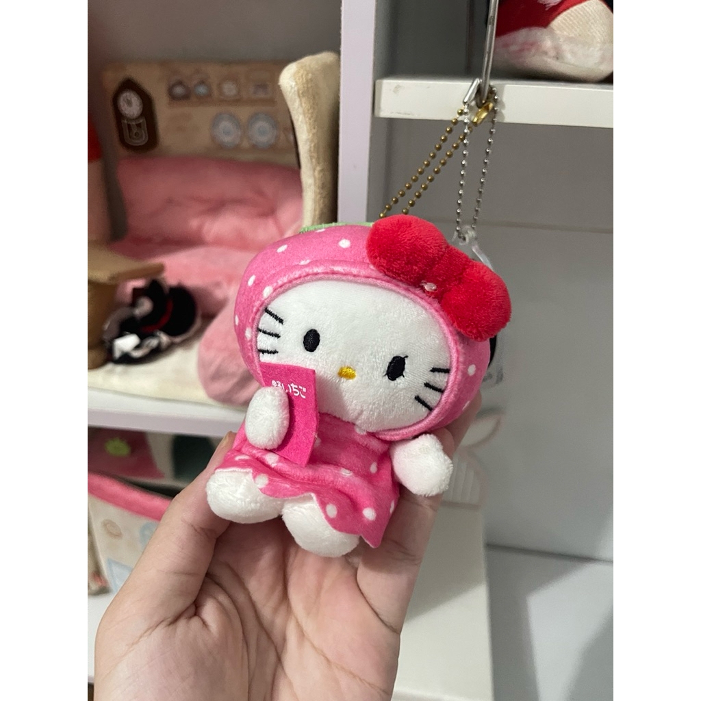 hello kitty, móc khoá gấu bông hello kitty, kitty dâu (unoff)