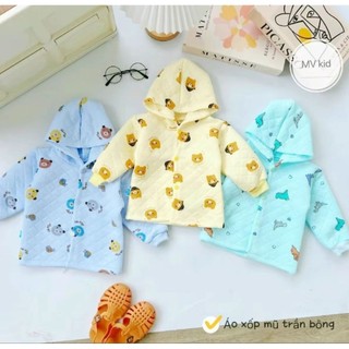 Áo trần bông có mũ cho bé 4-12kg