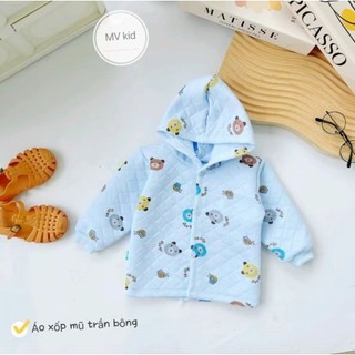 Áo trần bông có mũ cho bé 4-12kg
