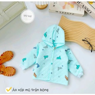 Áo trần bông có mũ cho bé 4-12kg
