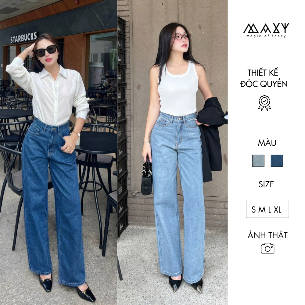 Quần Jeans ống rộng phong cách Jeans Culottes Maxy Workshop