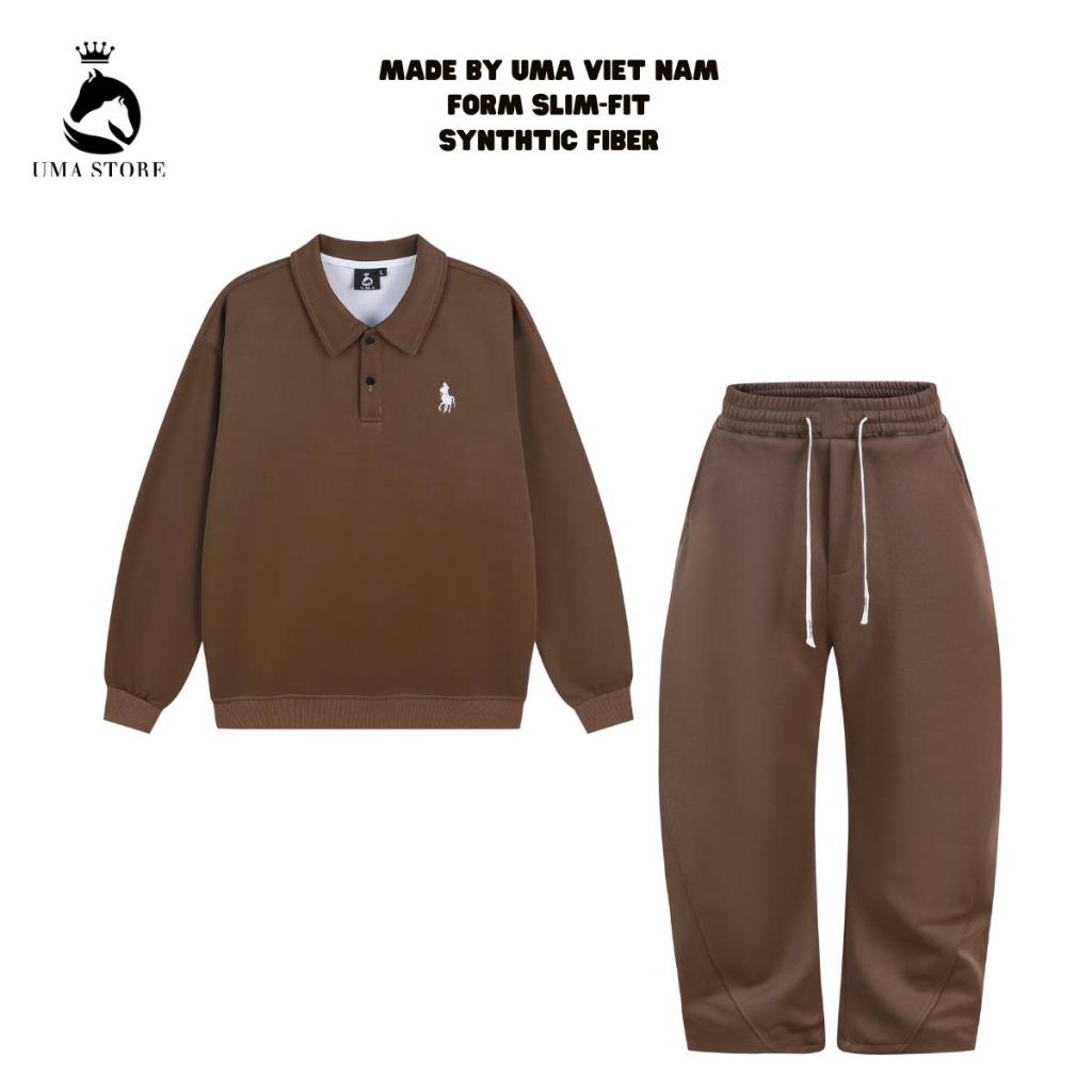 Bộ Quần Áo Nam UMA STORE 2 Chi Tiết QOC Swearter Nỉ Hai Da Form Oversize Phối Quần Cong New SPB31