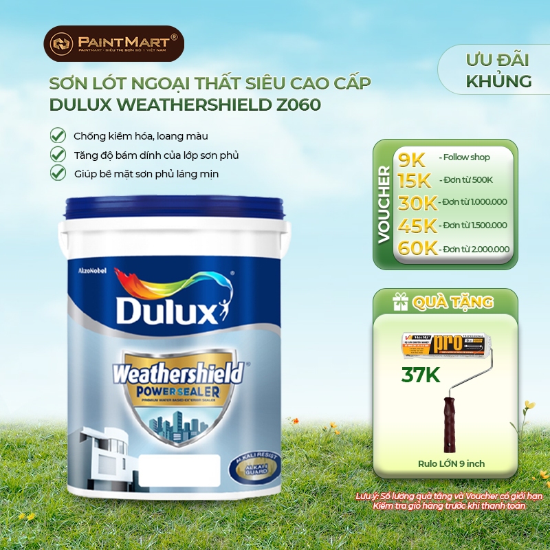 (18 LÍT) Sơn lót chống kiềm ngoại thất DULUX Weathershield A936 Z060
