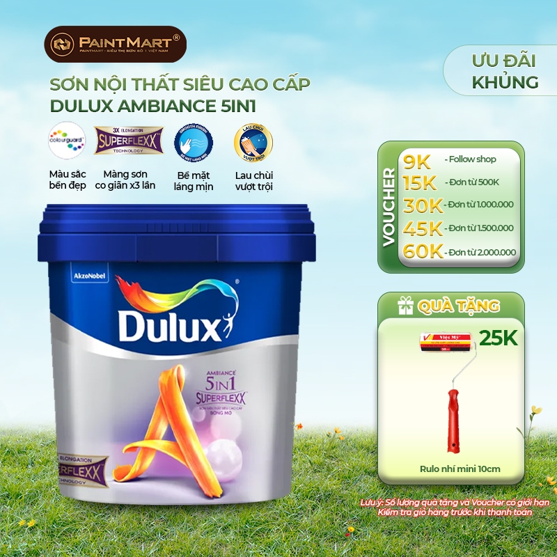 (5 LÍT) Sơn tường trong nhà Dulux Ambiance 5in1 Superflexx (Sơn nội thất)