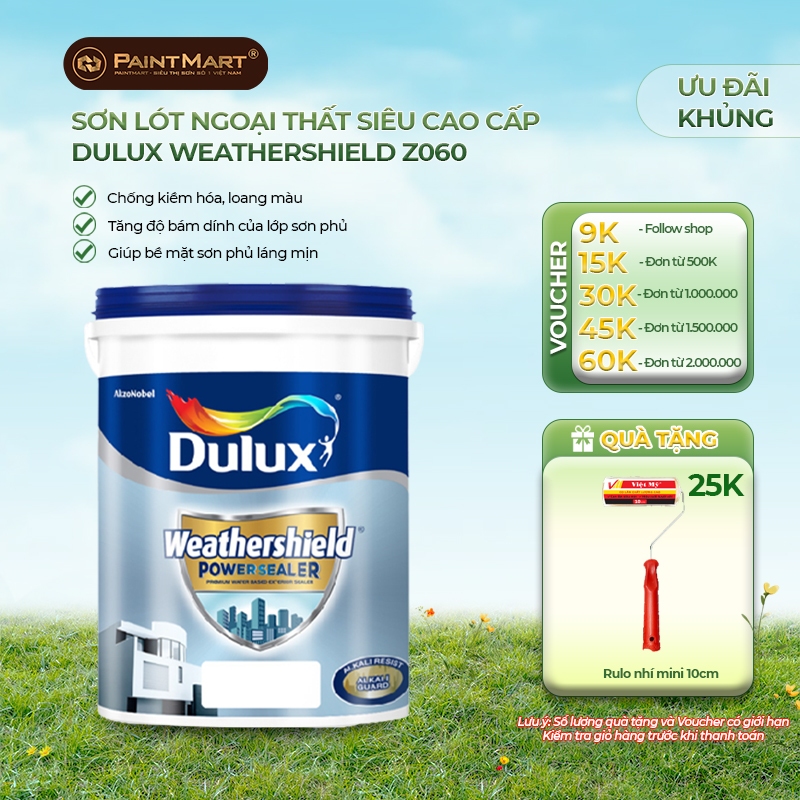 (5 LÍT) Sơn lót chống kiềm ngoại thất cao cấp DULUX Weathershield A936 Z060