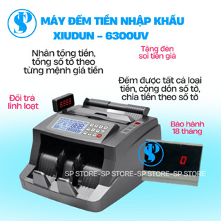  Máy đếm tiền NHẬP KHẨU có chức năng đếm tổng thành tiền theo từng mệnh giá tiền polymer 6300UV 