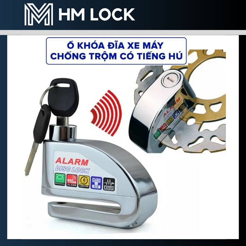 THANH LÝ Ổ KHÓA THẮNG ĐĨA BÁO ĐỘNG ALARM DISC LOCK - CHỐNG MƯA , NƯỚC - MÀU NGẪU NHIÊN