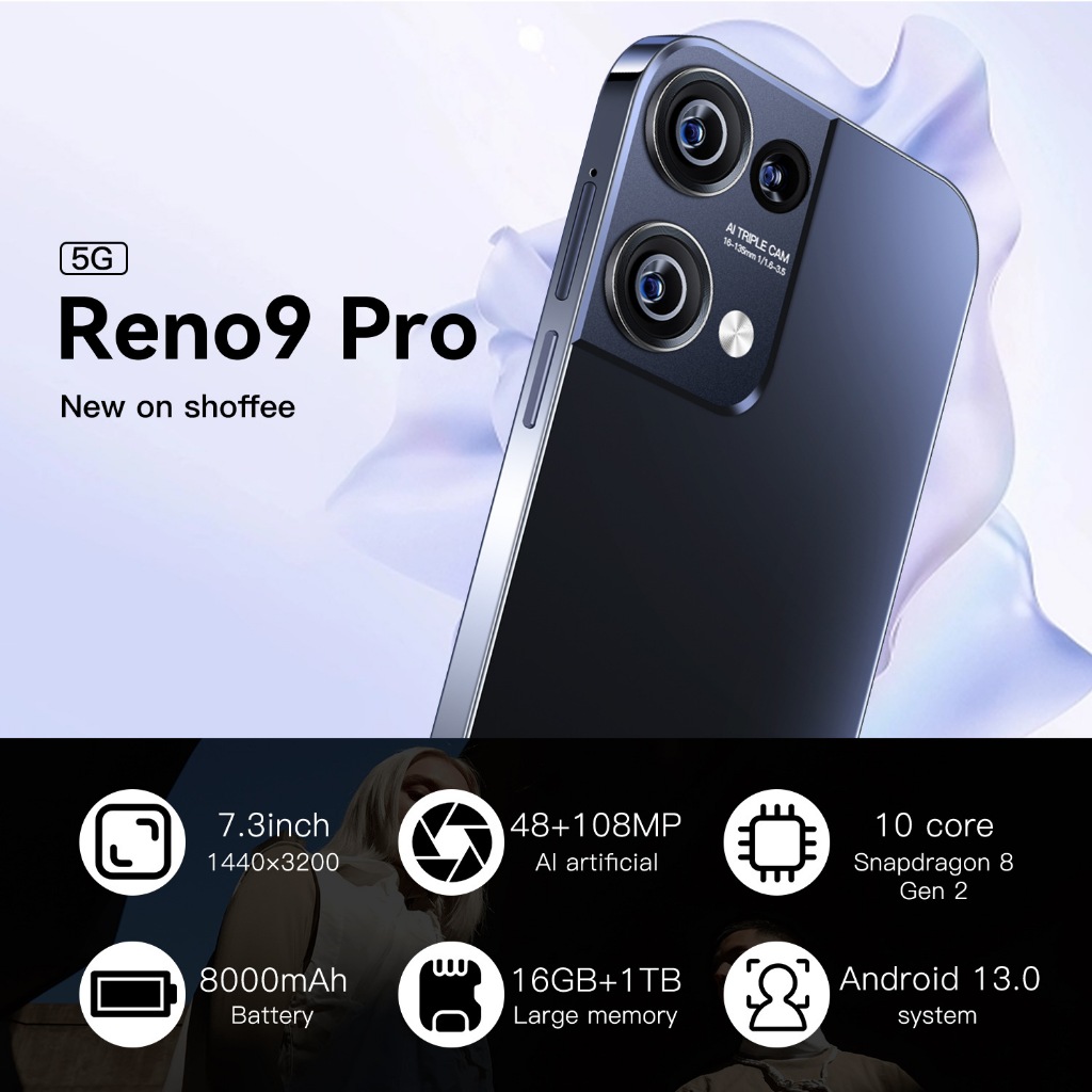 Reno9 Pro Max điện thoại thông minh 6.8inch HD đt Đài FM 16G/1TB điện thoại rẻ cho học sinh 3G/4G/5G