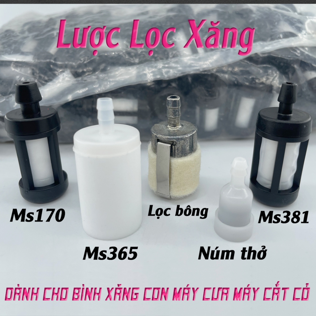 (Mua 10 tặng 1) Lọc xăng máy cưa máy cắt cỏ và núm thở cục thông khí của bộ chế hòa khí TU260 MS170 
