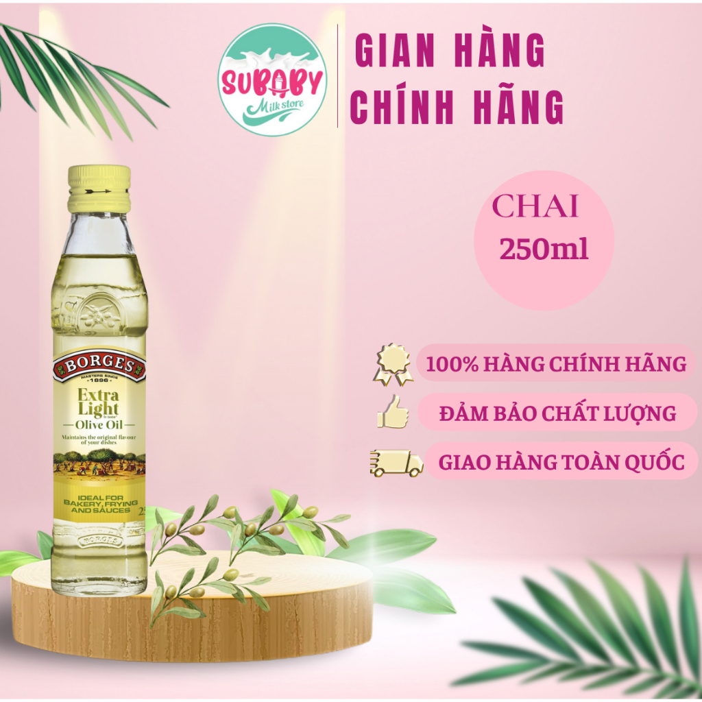 Dầu TBN Borges Extra Light siêu thuần chất không mùi 125ml_250ml