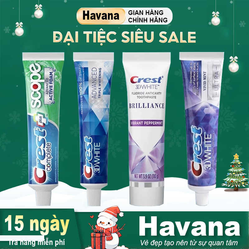 Kem đánh răng Crest 3D White tẩy trắng răng