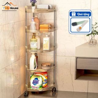  Kệ Góc Tường Trong Suốt Để Đồ Nhà Tắm Có Bánh Xe Linh Hoạt Giá Để Đồ Nhà Vệ Sinh Thiết Kế Thoát Nước Nhanh 