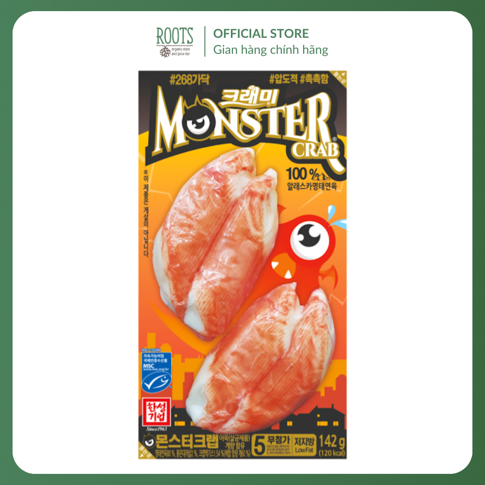 (Ship hoả tốc) HANSUNG FOOD - Chả Cua Đại Hàn, Monster Crab, Frozen Imitation Crab Sticks (142g)
