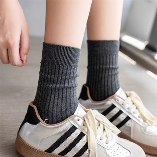 Tất vớ cổ cao gân trơn màu basic
