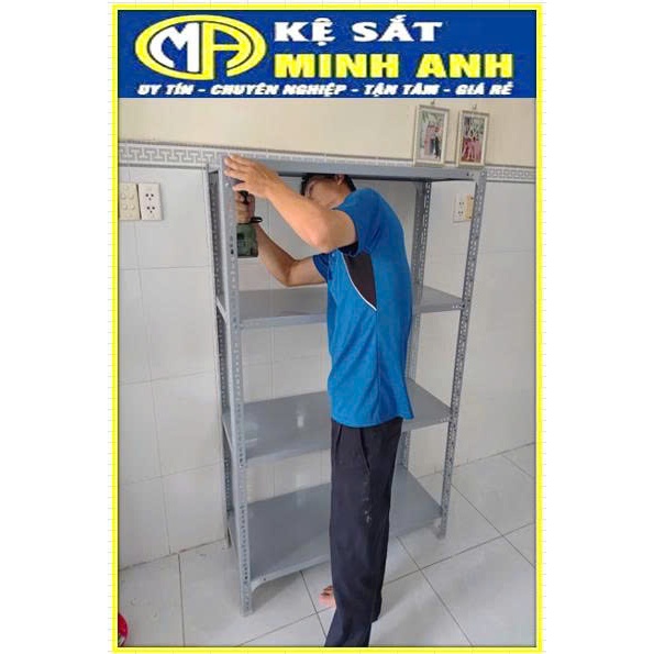👉 Kệ Sắt V Lỗ Minh Anh Dài 100cm X Rộng 40cm – Chịu Lực Cao, Sơn Tĩnh Điện, Lắp Ráp Dễ Dàng