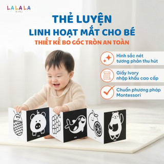 Bộ Thẻ Gấp ZigZag Phát Triển Thị Giác Lalala Baby 17x17cm - Hình Ảnh Sắc Nét Tương Phản Cao