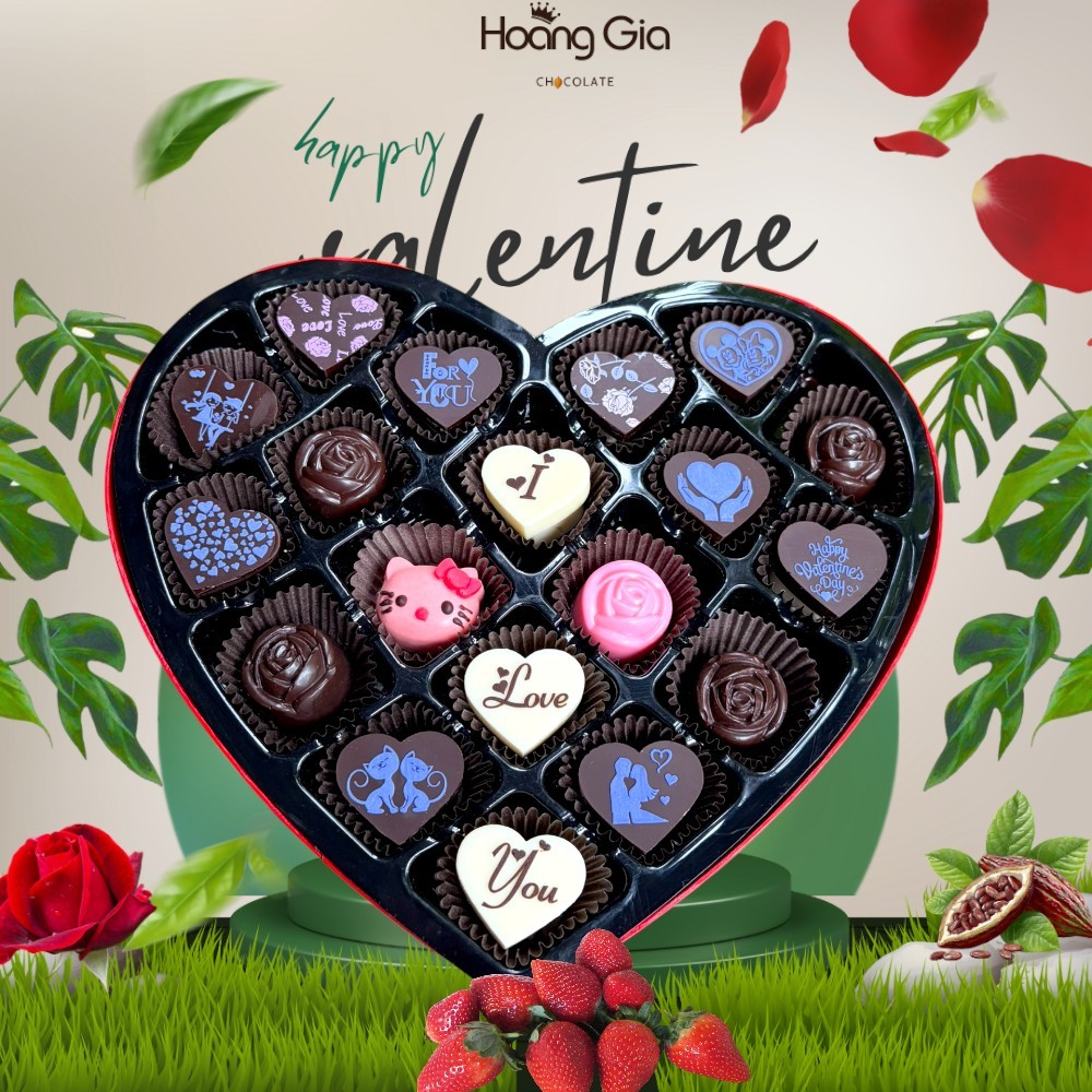 QUÀ TẶNG VALENTINE SOCOLA ĐEN, CHOCOLATE mẫu LOVE4