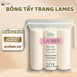  Bông Tẩy Trang LAMES 201 Miếng 100% Cotton Tự Nhiên Mềm Mịn An Toàn Cho Mọi Loại Da 