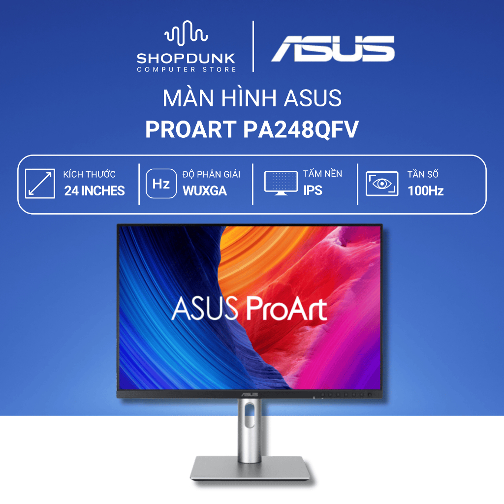 Màn Hình Đồ họa Asus ProArt PA248QFV (24 Inch | WUXGA | IPS | 100Hz | 5ms | Loa | USB-C PD)