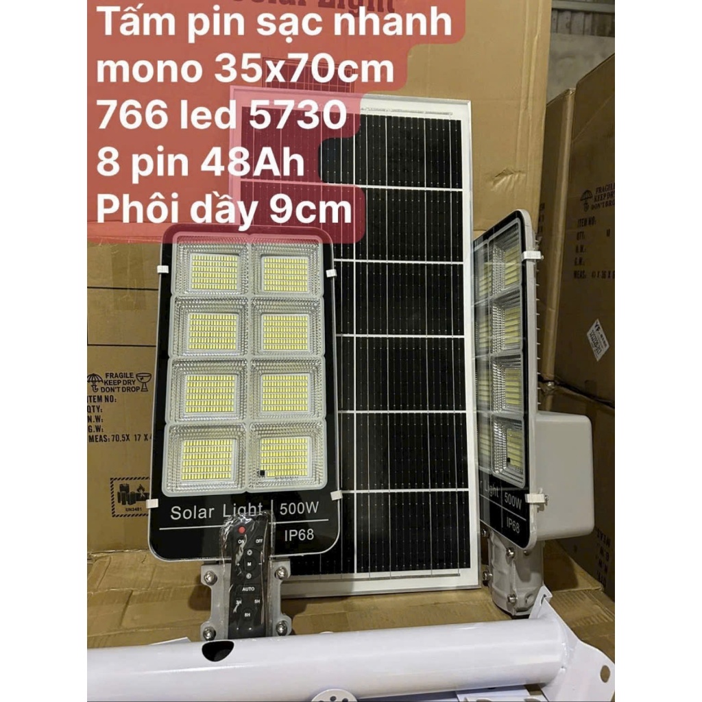 Đèn Bàn Chải Năng Lượng Mặt Trời 500w - solar light . sáng trên 12h/ngay BH 24 tháng