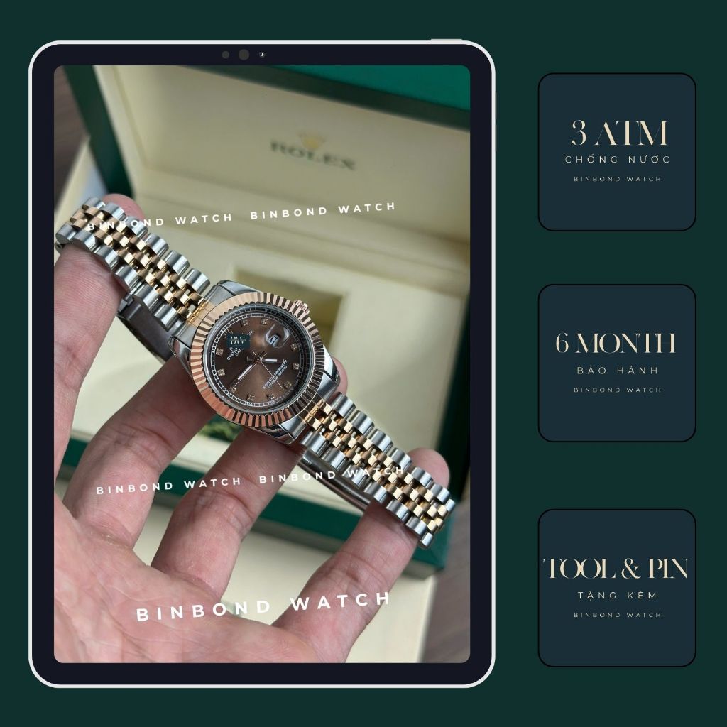 Đồng Hồ Cặp Nam Nữ Dây Thép Mặt Tròn Màu Choco Size 31&41mm, Đồng Hồ Phong Cách Sang Trọng Tặng Kèm Tool Cắt Mắt