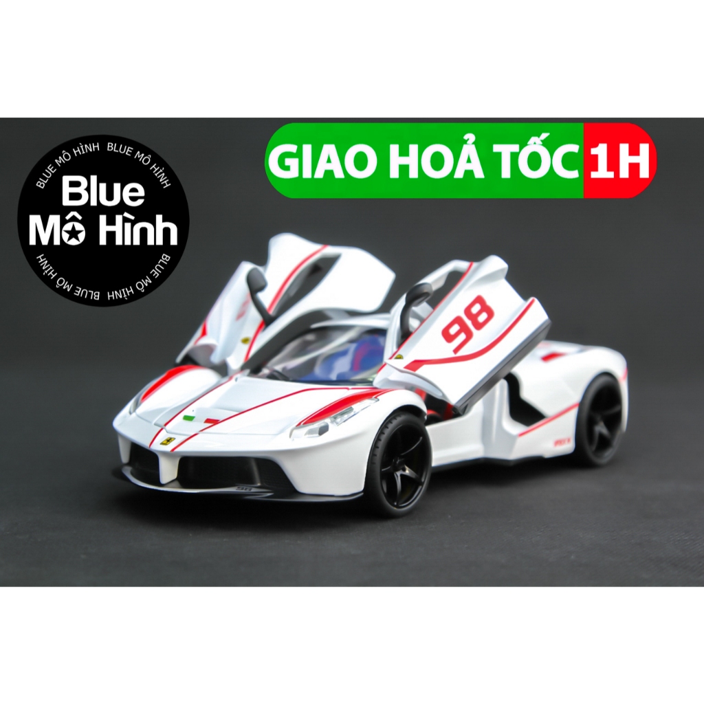 Xe mô hình Ferrari LaFerrari 1:22 Trắng sọc đỏ