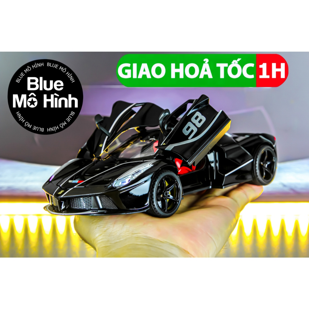 Xe mô hình Ferrari LaFerrari 1:22 Đen sọc xám