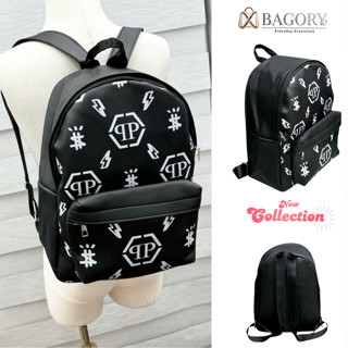 Balo Đi Học Size 40 Balo Nam Boy Phố Đi Học Đi Chơi Vải Phối Da PU Cao Cấp Chống Nước Form Rộng