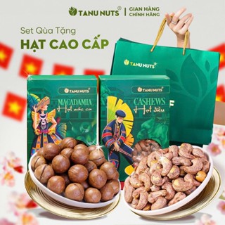  Set quà hạt premium 2 hộp macca và điều 500g TANU NUTS quà tặng hạt dinh dưỡng cao cấp sang trọng. 