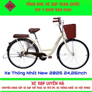 Xe Đạp Nữ Thống Nhất New 24/26 2025 (Tặng: Phản quang, Đệm baga, Chuông,Cờ lê,Lục giác)