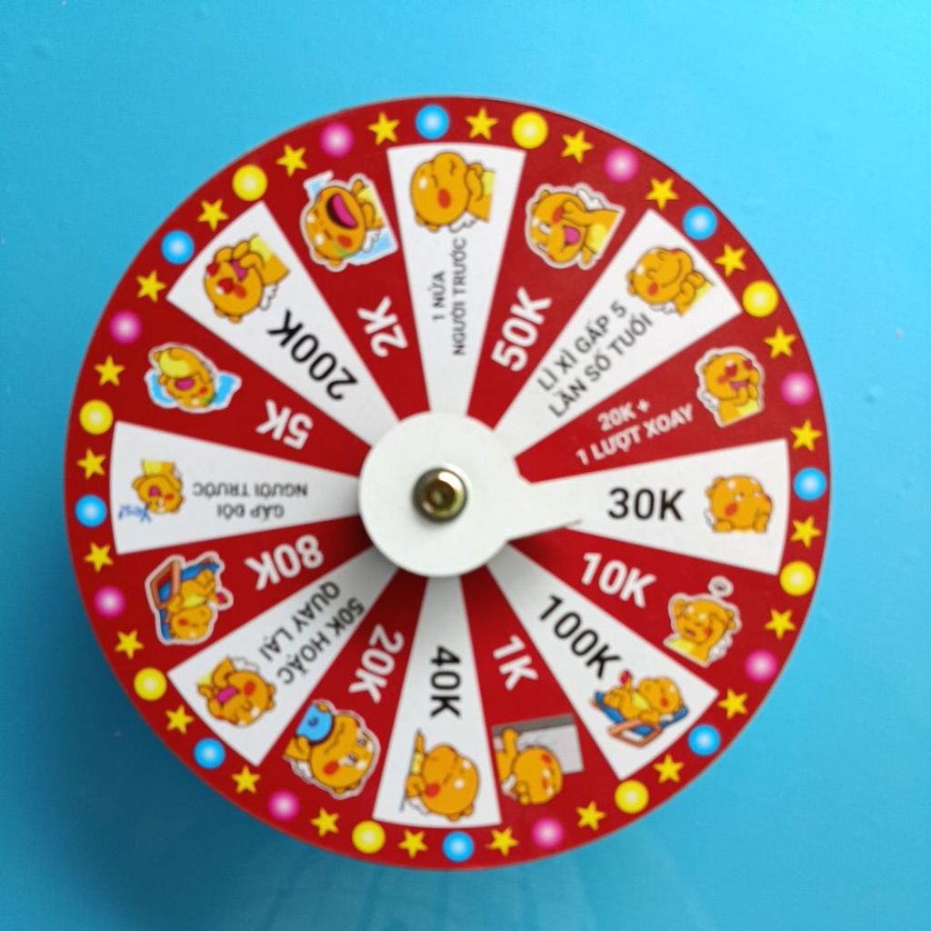 Vòng quay may mắn, vòng quay lì xì đường kính 25cm cao 7cm 16 ô